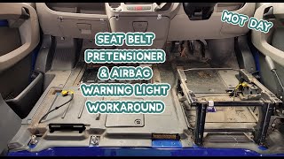 SEAT BELT Pretensioners amp Airbag WARNING LIGHT Workaround  DIY Budget Campervan Conversion [upl. by Jair]