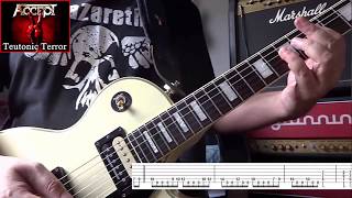 Accept  Teutonic Terror  guitar cover w tab [upl. by Gagne]