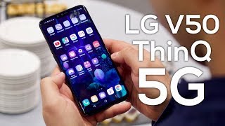 LG V50 ThinQ 5G handson LGs first 5G smartphone [upl. by Ramunni41]