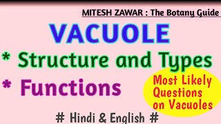 Vacuoles  Structure and Functions  Types of Vacuoles  Plant Vacuoles Vs Animal Vacuoles [upl. by Reba]