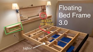 Floating Bed Frame 30 DIY everything you need [upl. by Aronoh]