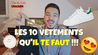 TOP 10 VÊTEMENTS basiques INDISPENSABLES  Tuto stylemode HOMME [upl. by Talbert178]