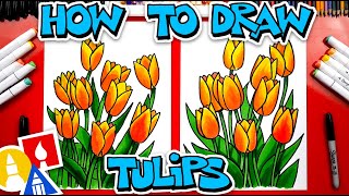 How To Draw Spring Tulips [upl. by Petras540]