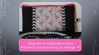 DIYSchnelles Mäppchen mit Endlosreißverschluss nähen [upl. by Ellehsar]