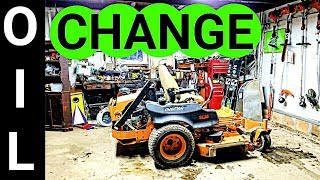 Scag Mower Oil Change [upl. by Eppes]