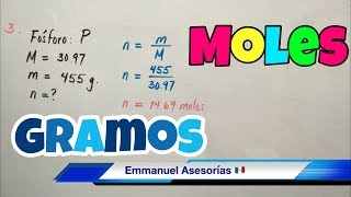 Cálculo de Moles y Masa en gramos bien fácil [upl. by Hassi]