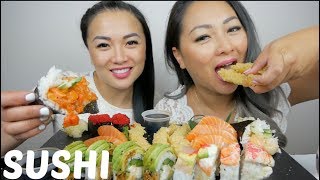 SUSHI Mukbang With SAS ASMR  NE Lets Eat [upl. by Nurse]