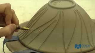 Learn To Make a Pottery Bowl Part 4 Carving [upl. by Tnomyar598]