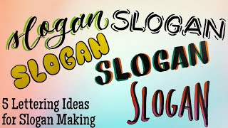 5 Lettering Ideas for Slogan Making  Part 2 [upl. by Asiled]