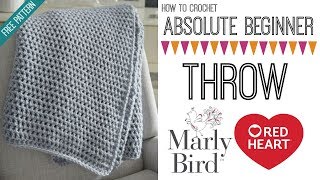 How to Crochet Beginner Crochet Throw Right Handed [upl. by Ladin440]