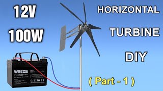 Make 12V  24V 100W DC Motor Powered Wind Turbine Generator  Part  1 [upl. by Borchers]