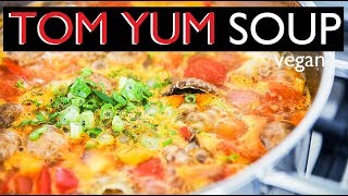 How to make vegetarian Tom Yum Soup  SUPER EASY HOMEMADE WINTER VEGAN RECIPE [upl. by Buseck]