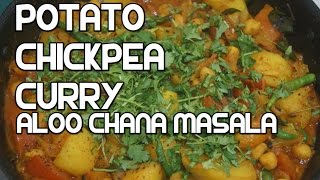 Potato Chickpea Curry Recipe  Aloo Chana Masala  Indian Vegan Recipes [upl. by Luapleahcim]