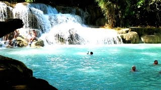 Kuang Si Falls Luang Prabang waterfalls in Laos HD 1080p [upl. by Fanestil]