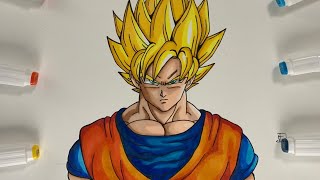 COME DISEGNARE GOKU SUPER SAIYAN TUTORIAL Dragonball [upl. by Nadya]