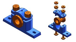 ⚡ SOLIDWORKS TUTORIAL 14  Design and assembly of Plummer block  Pedestal bearing [upl. by Neetsuj994]