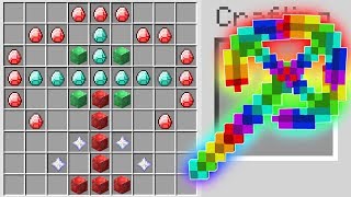 HOW TO CRAFT A 100000 LEGENDARY RAINBOW PICKAXE IN MINECRAFT [upl. by Columbine]