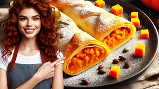 AUTHENTIC Hungarian Pumpkin Strudel Recipe HOW to Make Tökös Rétes [upl. by Anha]