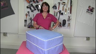 How To Slipcover An Ottoman Part 1 Measuring For Fabric [upl. by Nanreit795]