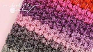 Crochet Puff VStitch Stitch Tutorial  ONE ROW REPEAT [upl. by Petracca]