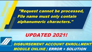 Disbursement Account Enrollment Module  ERROR  SOLUTION Updated 2021 [upl. by Christan]