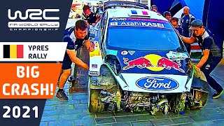 Adrien Fourmaux Crash  Renties Ypres Rally Belgium 2021 Big WRC Rally Crash [upl. by Eran]