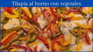 Tilapia al horno con vegetales [upl. by Akinal]