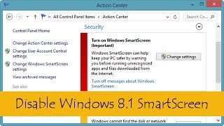 How To Turn Off Windows Smartscreen Windows 881 [upl. by Ecniuq]