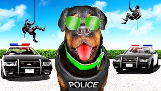 CHOP JOINS the POLICE in GTA 5 [upl. by Keli]