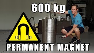 Massive 600 kg 1300 lbs Neodymium Magnet 4k [upl. by Nodaj]