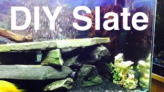 DIY Aquarium Slate or Flat Rocks Decor [upl. by Treborsemaj]