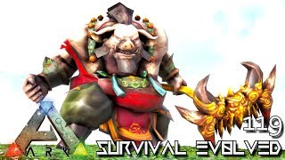 ARK SURVIVAL EVOLVED  MYTH PIGMAN WARRIOR MONK E119   ARK EXTINCTION CORE MODDED [upl. by Ylek470]