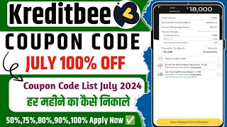 Kreditbee Coupon Code July 2024  kreditbee coupon code for processing fee  Coupon code list [upl. by Aylsworth]