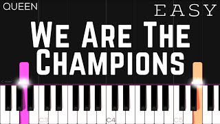 Queen  We Are The Champions  EASY Piano Tutorial [upl. by Enael62]