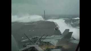 USS Kitty Hawk CV63 slammed by giant wave during typhoon [upl. by Daveta265]