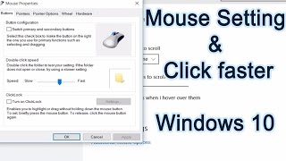 Customize your mouse settings  Fast click amp Pointer Speed up  Windows 10 Tutorial [upl. by Atews488]