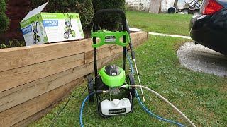 Greenworks 2000 Psi pressure washer [upl. by Eerrehs]