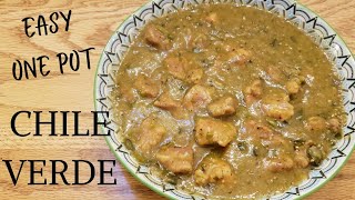 EASY ONE POT CHILE VERDE RECIPE  no fresh tomatillos required  chileverde mexicanfood [upl. by Anoiuq]