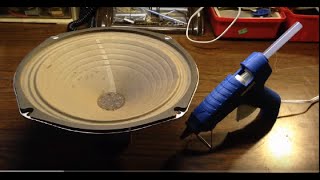 Repairing a Speaker Cone Using Hot Glue [upl. by Ergener249]