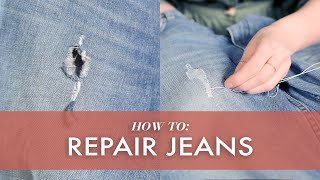 How To Repair Ripped Jeans 3 Ways [upl. by Renae]