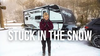 WINTER CAMPING IN A SNOWSTORM The Realities of RV Life  Rookies On The Road Ep 3 [upl. by Eicart]