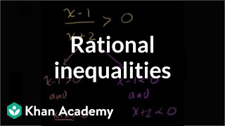 Rational inequalities  Polynomial and rational functions  Algebra II  Khan Academy [upl. by Kegan861]