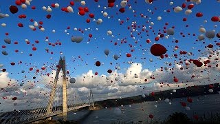 Turkey opens worlds biggest suspension bridge in Istanbul [upl. by Cyrilla]