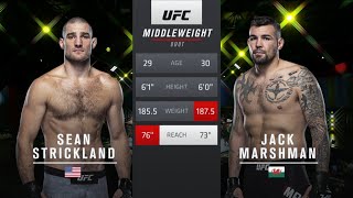 Sean Strickland vs Jack Marshman Full Fight Full HD [upl. by Aurore372]