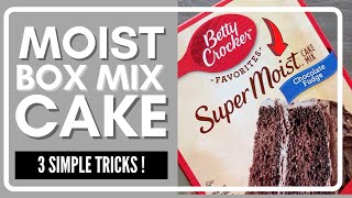 MOIST Box Mix Cake 3 Simple Tricks [upl. by Elokin]