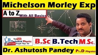 Michelson Morley Experiment  Theory of Relativity  Lecture part 1 in hindi by Dr Ashutosh Pandey [upl. by Thatch]