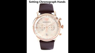 How to set Chronograph Seconds and Minute Hands on a Emporio Armani Watch [upl. by Rachel]