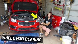 FRONT WHEEL HUB BEARING REPLACEMENT REMOVAL CHEVROLET CRUZE CHEVY [upl. by Agon]