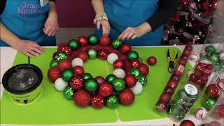 DIY Christmas Crafts  How to Make a Christmas Ball Ornament Wreath [upl. by Alletse]