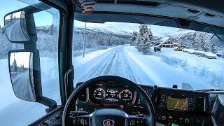 POV Driving Scania S520  Descending Junkerdal in Northern Norway [upl. by Aisena]